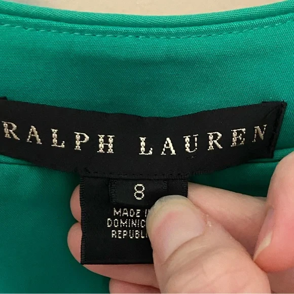 Ralph Lauren Hampton Green Dress Size 8 - Picture 3 of 4